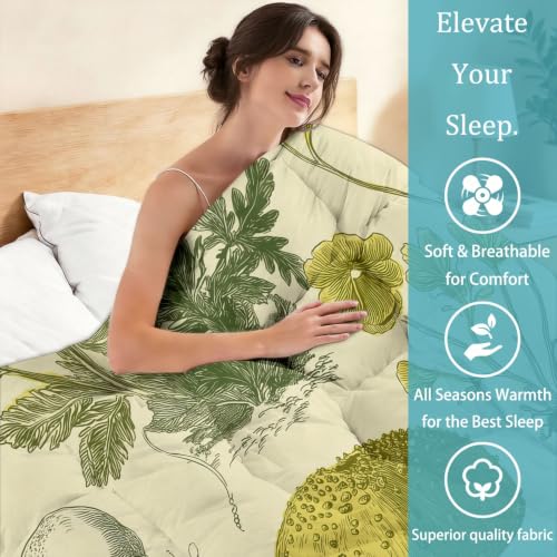 Couette 140x200 lit 1 personne édredon 4 saisons réversible imprimé fleurs sauvages - 6