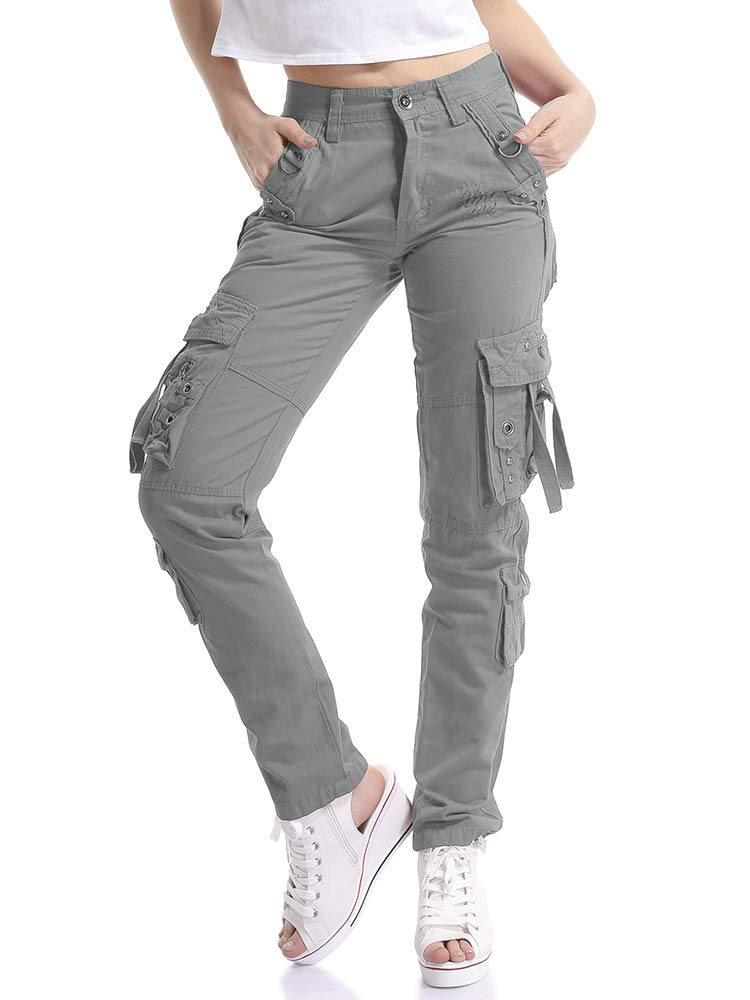 OCHENTAOCHENTA Women Workwear Uniform Combat Cargo 8 Pockets Security Trousers