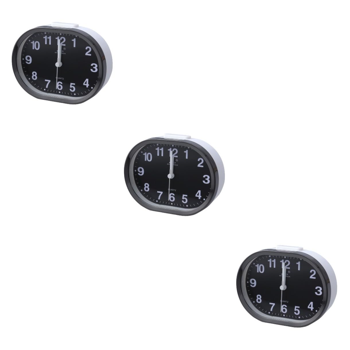 TOPBATHY 3piezas Reloj De Alarma Infantil Electrónico Silencioso Diseño Ovalado Función De Repetición y Luz Despertador De Viaje para Niño Niña Color Aleatorio Negro