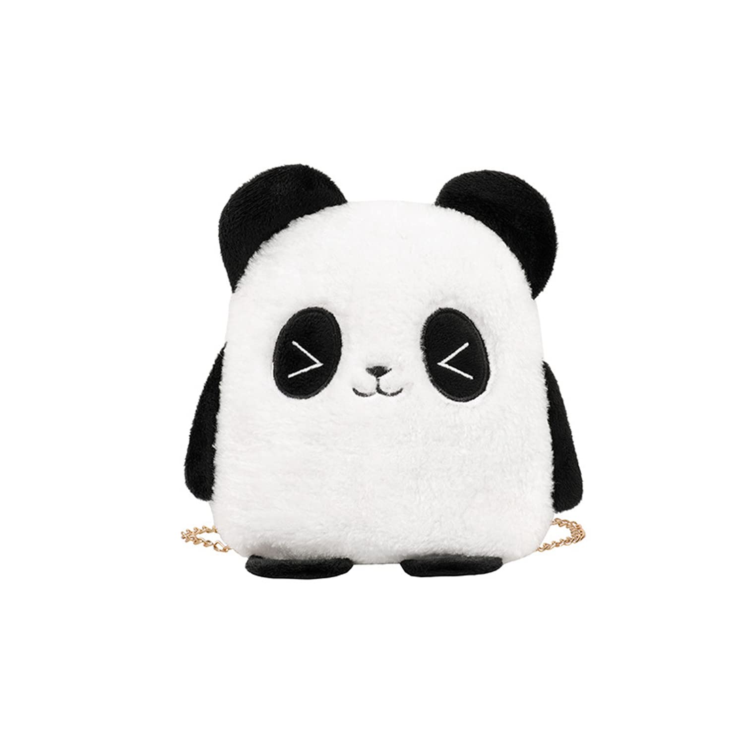 Kids Girls Cute Panda Crossbody Bag Chain Plush Cross Body Animal Purse Wallet Mini Shoulder Bag for Women