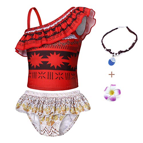 Jurebecia moana Princesa Moana Fato de banho sem mangas e sem mangas Fato de banho com decote,P021+P