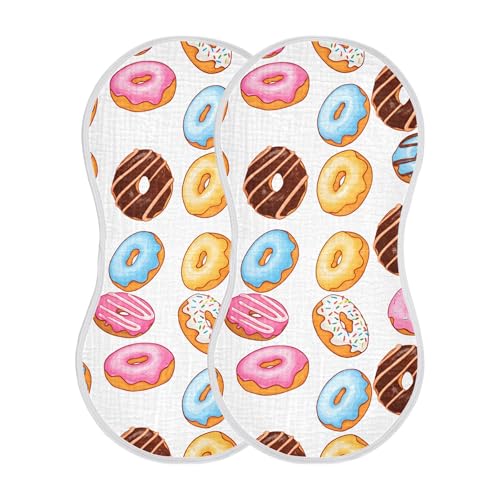 xigua Donuts Muslin Baby Burp Cloths Set of 1, Super Soft & Absorbent Burping Rags, Cotton Burp Clothes Shower Gift for Newborn, Baby Girls and Boys2