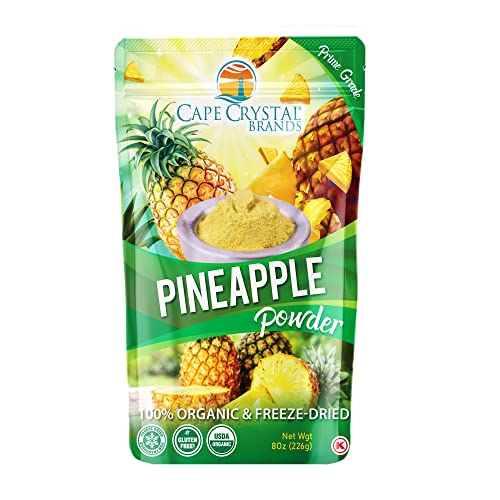 Cape Crystal 8-oz. Pineapple Powder Brands - Freeze-Dried, USDA Certified Organic, Gluten-Free, Non-GMO, Vegan