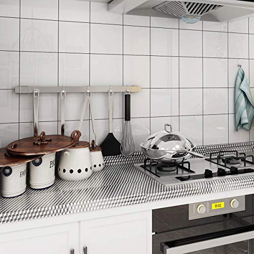 Image of 5 Meter Aluminium Foil Stickers, Oil Proof, Kitchen Backsplash Wallpaper Self-Adhesive Wall Sticker Anti-Mold and Heat Resistant for Walls Cabinets Drawers and Shelves - Silver