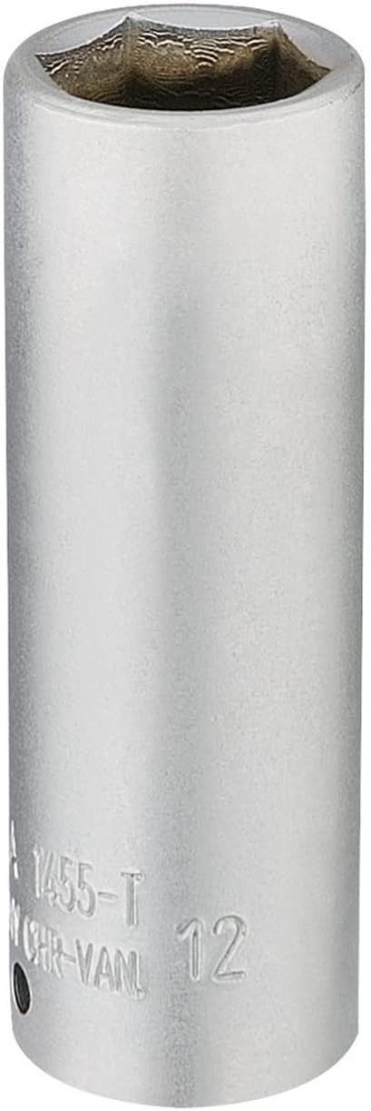 Draper 58732 Elora Deep Socket, 1/4" Square Drive, 12mm