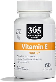 365 by Whole Foods Market, Vitamin E 400 IU with Mixed Tocopherols, 60 Count