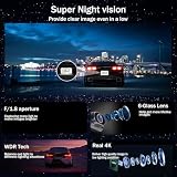 Dashcam Auto Vorne Hinten, 4K Dash Cam WiFi Autokamera, Mini Auto Kamera mit Super Nachtsicht, WDR...