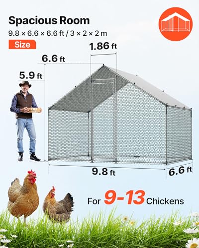 image for VEVOR Large Metal Chicken Coop with Run, Walkin Chicken Coop for Yard 