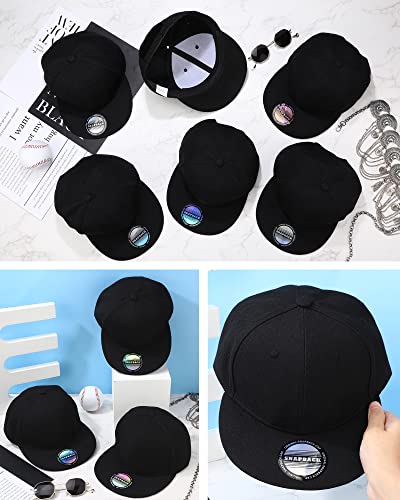 Image of 15 Pack Snapback Hats for Men Hip Hop Style Solid Baseball Hats Adjustable Snapback Cap Flat Brim Baseball Caps