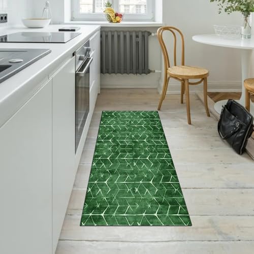 Tapis de couloir moderne vert foncé pour une décoration d'entrée chaleureuse - 5