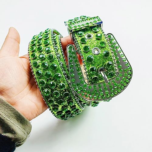 appuivbt Green Rhinestones Waist Belt Cowgirls Jeans Skirt Waist Belt Crystals Belt for Party3