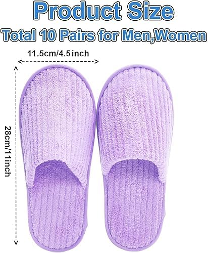 10 paia di pantofole da spa antiscivolo usa e getta, misura universale unisex, pantofole chiuse, lavabili per hotel, casa, ospiti e massaggi