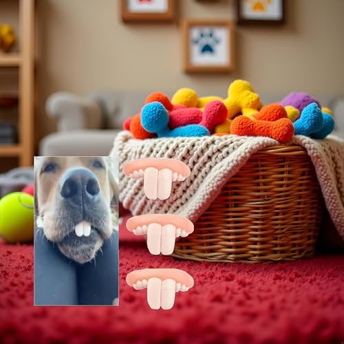 Dientes falsos blancos para perros 3 unidades accesorios divertidos miniatura 3