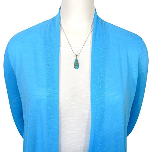 Turquoise Network Sterling Silver Genuine Gemstones Necklace & Earrings Matching Set (Choose Style)4