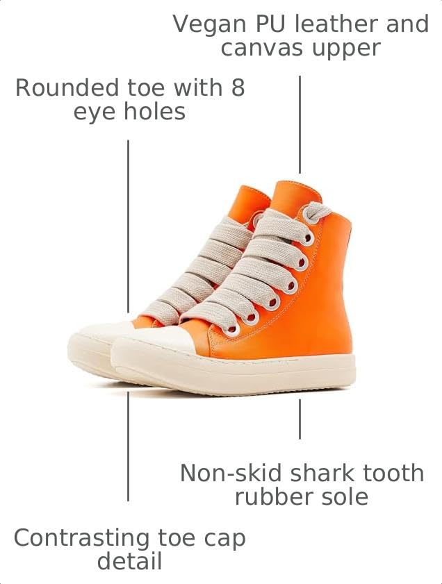 Image of Womens High Top Sneakers Jumbo Lace-up Platform Comfort Trainers Thick Soles Walking Casual Shoes