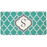Snaptotes Personalized Monogram Teal Moroccan Checkbook Cover