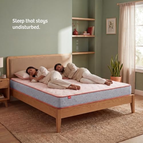 Image of Kurlon Ortho Plus Spring Mattress | Double Size 75x48x10 Inches | Medium Firm Pocket Spring Core | Optimal Airflow Comfort | Ergonomic Body Support | Undisturbed Couple Sleep | 10 Years Warranty