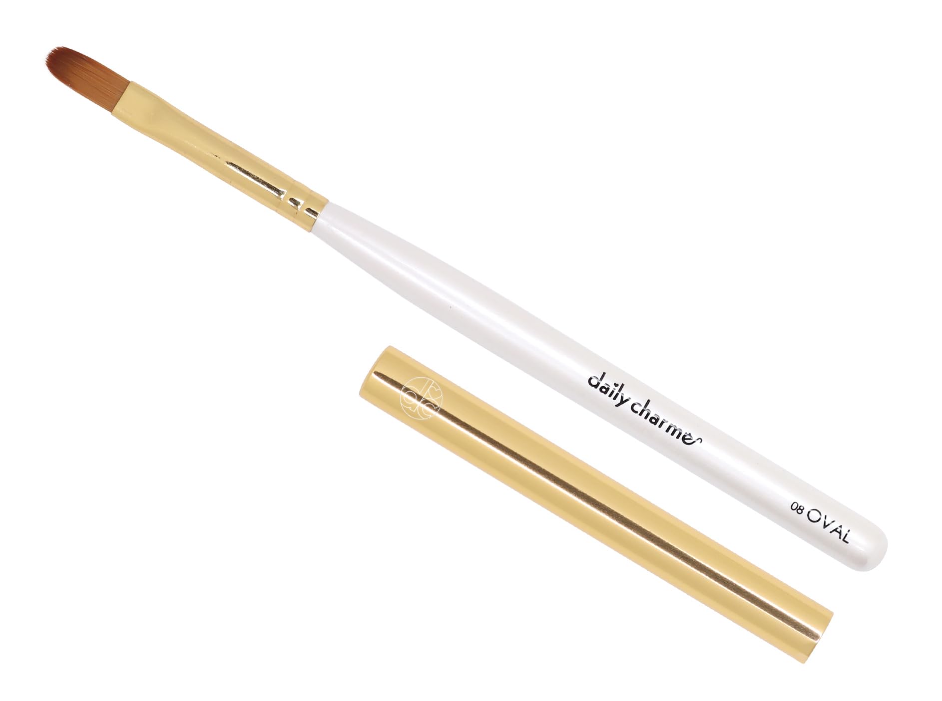 Daily Charme Nail Art Brush / 08 Oval, Large Flat Oval Brush, For Full Coverage Painting & Gel Sculpting