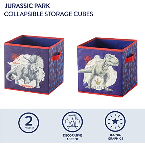 Image of Idea Nuova Jurassic World Set of Two Spacious Collpasible Storage Cubes, 10 inchx10 inch