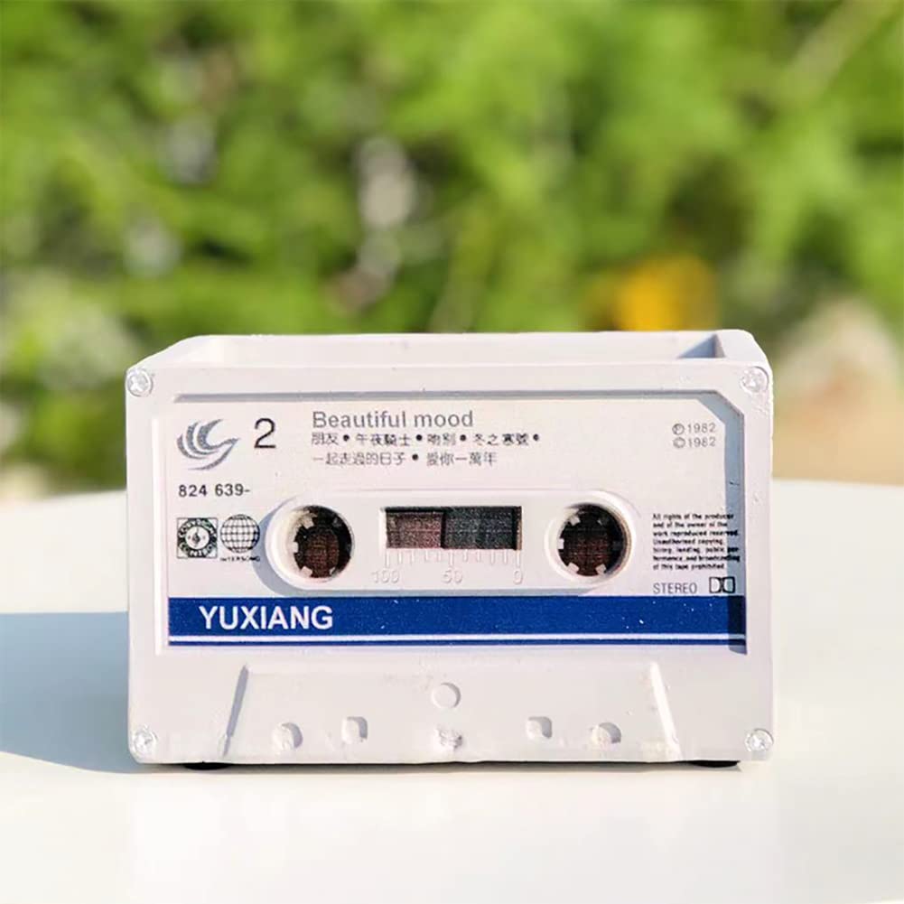 YOURNELO Black Retro Creative Old Camera Shape Garden Pots (White Cassette)