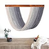 Mokof Large Macrame Wall Hanging, Ombre Wall Art, Modern Dip Dye Tapestry for Boho Decor, 43"x28" (G