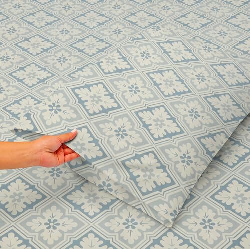 Image of HOMEKART (110 TC & 110 GSM 100% Cotton Feel Bedsheet for Single Bed with One King Size Pillow Covers Soft /Breathable Wrinkel Free -60x90 Inches - (Grey Star)