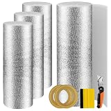 QYXJAEO Garage Door Insulation Kit for 2 Car 16FT, R8 Reflective Foam Core Panels with Tapes, Heat and Cold Barrier for Energy Saving, DIY Garage Insulation for Home Workshop (2FT x 18FT, 4 Rolls)