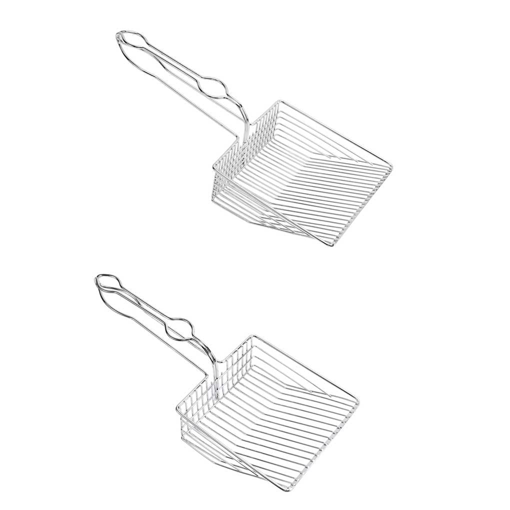 Set di 5 pala per lettiera, grande, setaccio fine, in metallo, resistente, forniture per animali domestici, paletta per urina con supporto per gatti, 23 linee, stile A 23 linee