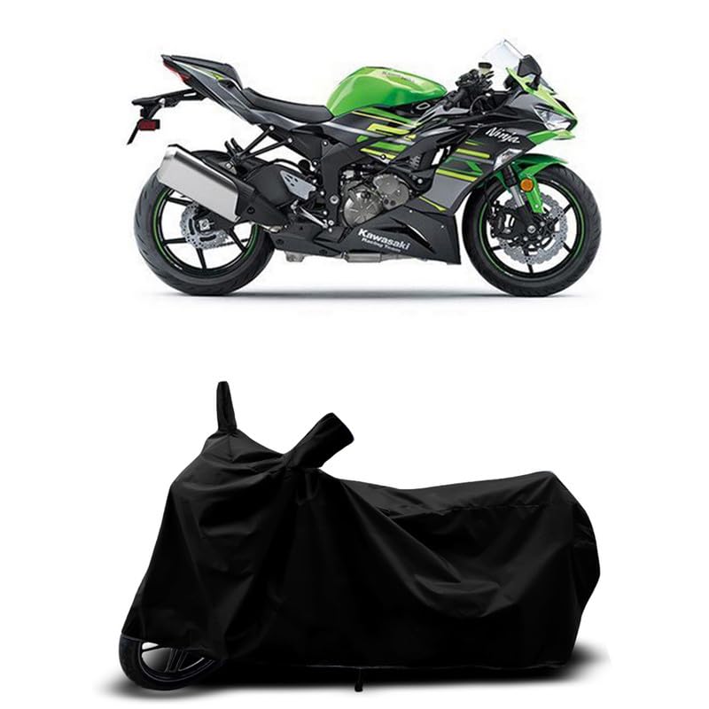 Image of DUFFEL-All Two Wheeler Bike /Scooty Body Cover Used for Kawasaki Ninja ZX-6R Heat Protectio /Water Resistance /UV-Rays /Birds Dropping /Scratchproof /Dust Proof /Waterproof All Variants [Black]