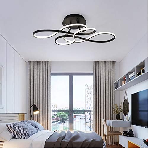 Yayong Lampada Da Soffitto A Led Con Lampadario Con Telecomando Illuminazione Camera Da Letto Moderna Dimmerabile Black Amazon It Illuminazione