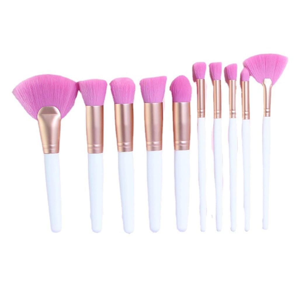 Kit de brochas de maquillaje con 10 piezas esenciales para aplicar sombra de ojos y colorete