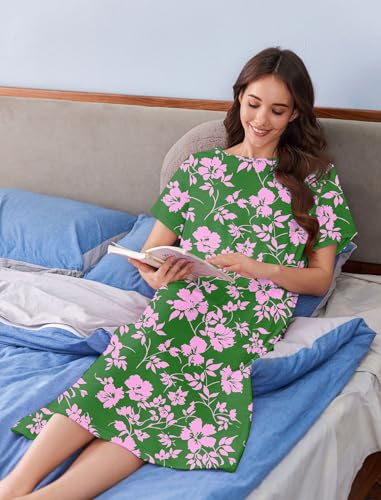 Image of Deyeek Hospital Gowns for Women Labor Delivery Shoulder Surgery Dress Adaptive Clothing Night Robes for Elderly Plus Size