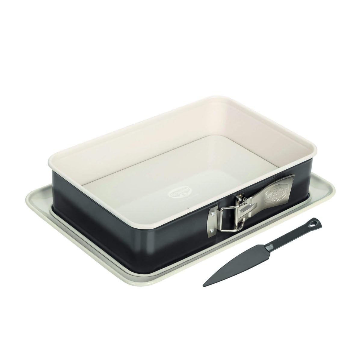 Dr. Oetker 4526 Moule a cake 31.5 cm, moule gateau rectangulaire,rectangulaire patisserie, patisserie, pain, brioche, Acier, Noir, 31,5 x 12,7 x 7,5 cm