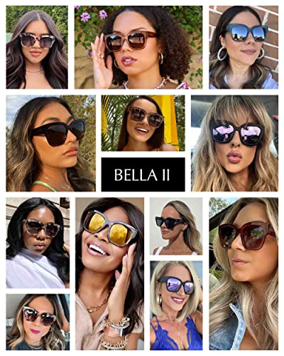 DIFF Bella II Oversized Square Sunglasses for Women UV400 Protection, Tortoise Frames3