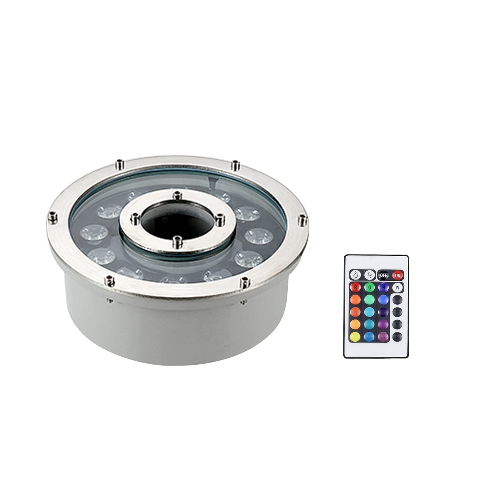 LED-Ring-Brunnen-Lichter, RGB-Unterwasserlicht IP68 Wasserdicht 12V/24V Farbwechsel Tauchfähig Landschaftsbeleuchtung für Gartenbrunnen Pool(12W,AC 12V)