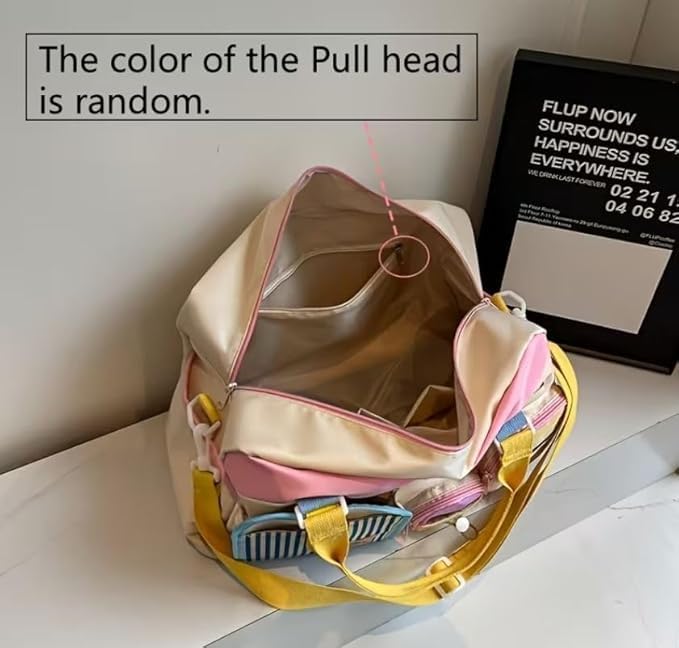 Image of Suicune Lightweight Nylon Duffle Bag Nylon Imported Travel Duffle Bag Multi- Pocket Sports Shoulder Bag for Women