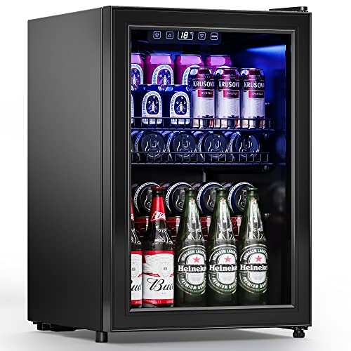 Comparison: Best Mini Fridge For Outdoors 10 Manastin Beverage Refrigerator Cooler Freestanding Mini Fridge Cooler with Glass Door, Adjustable Shelves & Digital Temperature Display for Soda, Beer or Wine (Black, 2.47 Cu.Ft)
