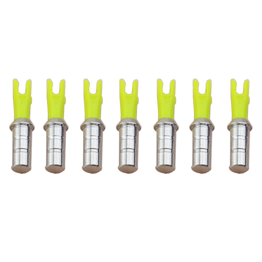 SHARROW 30Pcs Archery Arrow Aluminum Pin Nock and Plastic Nocks for ID 6.2mm Arrow Shaft (yellow)