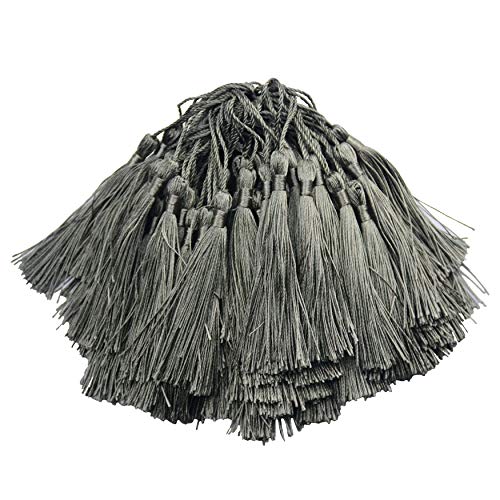 Aokbean 100 stück 13cm/5 Zoll Handgemachte Chinesische Quasten Seidig Quaste mit 2 Zoll Kabel Schleife für die Schmuckherstellung,Lesezeichen,DIY Handwerk Zubehörteil (#27) Cover