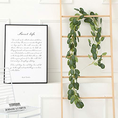 CQURE Eucalyptus Garland,Artificial Eucalyptus Leaves Greenery Garland Wreath Vine Wedding Party Table Backdrop Arch Wall Decor - Thumbnail 6