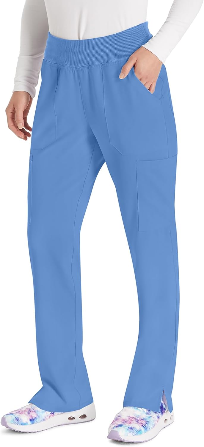 EDS Essentials Scrubs for Women, Yoga-Inspired Pull-On Pant with Four-Way Stretch and Moisture Wicking DK005 - Image 4