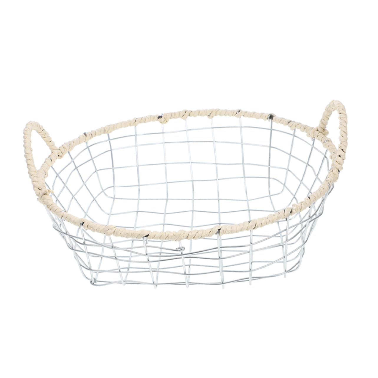 Holibanna Hollow Fruit Basket Iron Weave Bread Holder Storage Basket Kitchen Living Room Bedroom Organizer (l)