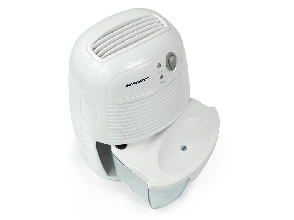 Berdsen BR-68W Mini-Luftentfeuchter mit Wassertank, Raumentfeuchter, Feuchtigkeitsabsorber - Elektrisch mit 500 ml Tank, für Wohnung und Keller, Leise, Für Räume 20-25 m3, Weiß