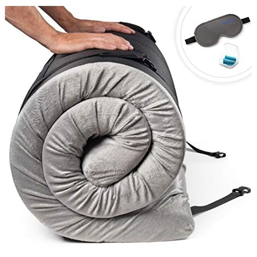 Zermätte Roll Up Mattress | Ultralight Memory Foam Camping Mattress Sleeping Pad Folding Mat Cot Topper w/Waterproof Cover, Travel Bag, Eye Mask & Ear Plugs | Great for Hiking, Backpacking & Guest Bed