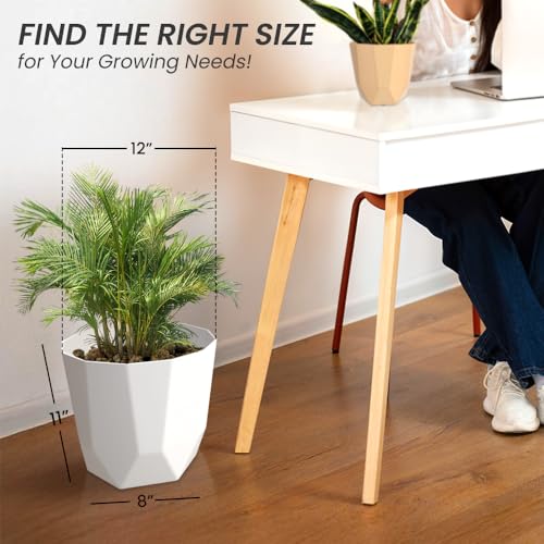 Image of YUCCABE ITALIA SHERA Hexa Plastic Planter Pot for Plants | Decorative Flower Pot | UV Protected Lightweight Indoor Outdoor Gamla for Home Decor, Balcony, Garden & Living Room