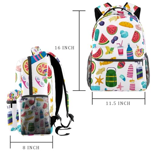 Sac à dos d'école pour filles avec porte-gourde et look voyage rétro - 2