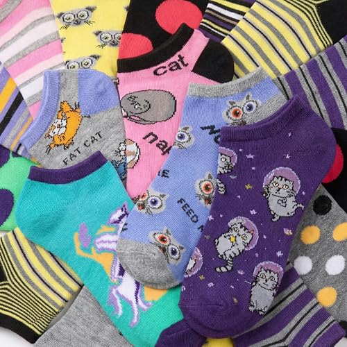 Image of Tipi Toe Women's 20 Pack Colorful Low Cut Socks - Lightweight, Breathable Design for All-Day Comfort Sizes 9-11 /10-13