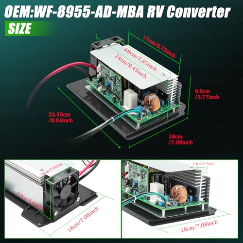 image for KUTTOLE 55 Amp WF-8955-MBA RV Power Converter Main Board Assembly for 