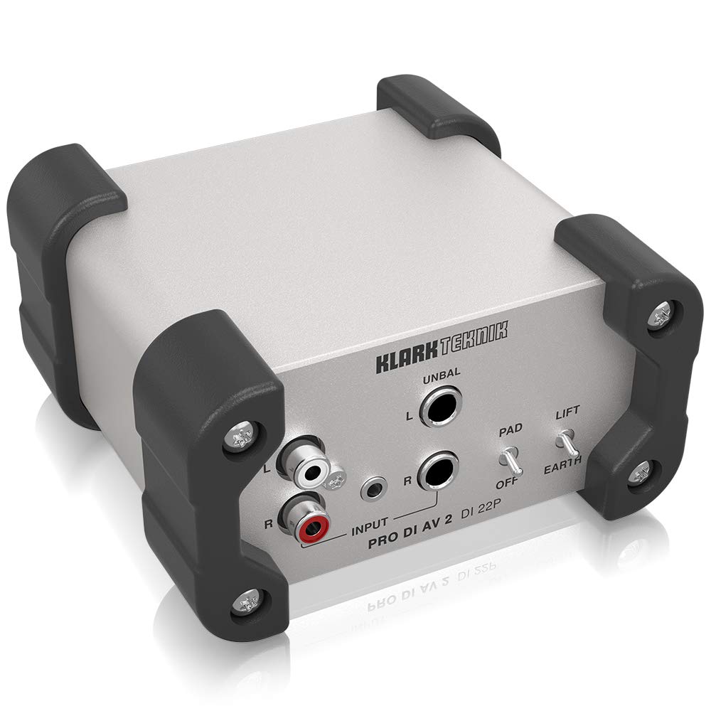 Klark Teknik PRO DI AV 2 DI 22P Stereo DI Box passivo con trasformatori Midas e gamma dinamica estesa