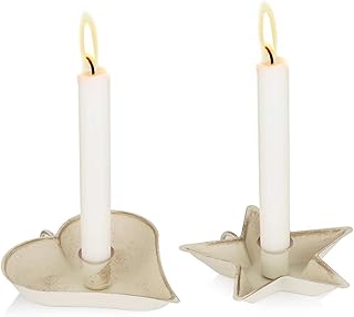 Sziqiqi Portacandele Taper Set di 2 Candelabri Retro Candelieri Metallo Ferro Vintage Portacandele per Taper Candele Centrotavola per la Decorazione del Caminetto del Manto della Tavola di Natale